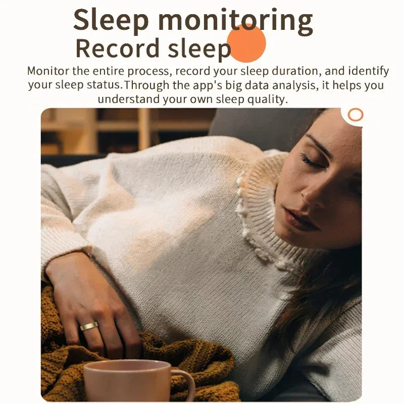 Smart Ring Multifunctional Health Tracker Heart Rate Blood Oxygen Monitor Waterproof Men Women Bluetooth Ring Sleep Fitness