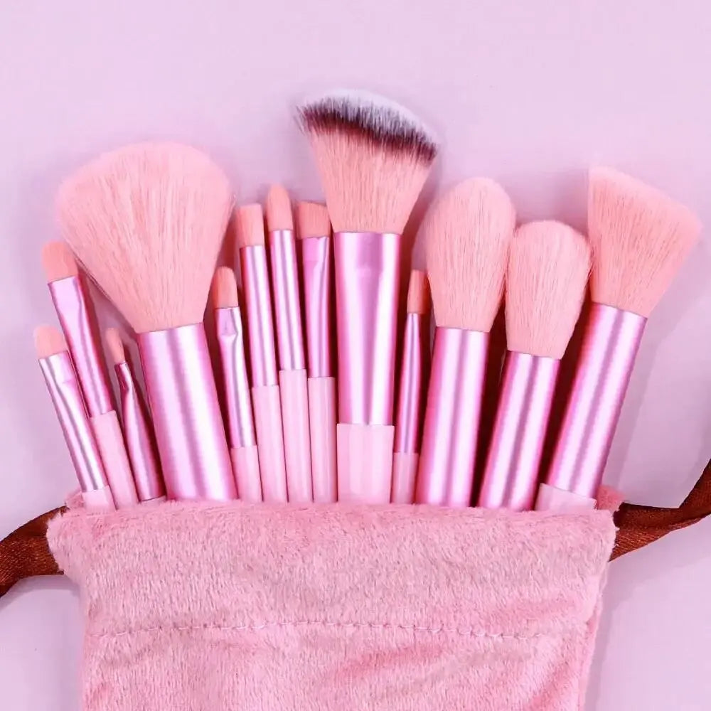 13-Piece Professional Makeup Brush Set Soft Fluffy Kabuki Blending Eyeshadow Foundation Powder Beauty Tools for Cosmetic Application