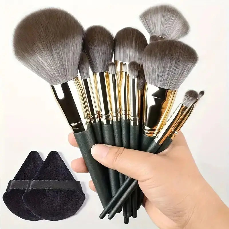 13-Piece Professional Makeup Brush Set Soft Fluffy Kabuki Blending Eyeshadow Foundation Powder Beauty Tools for Cosmetic Application