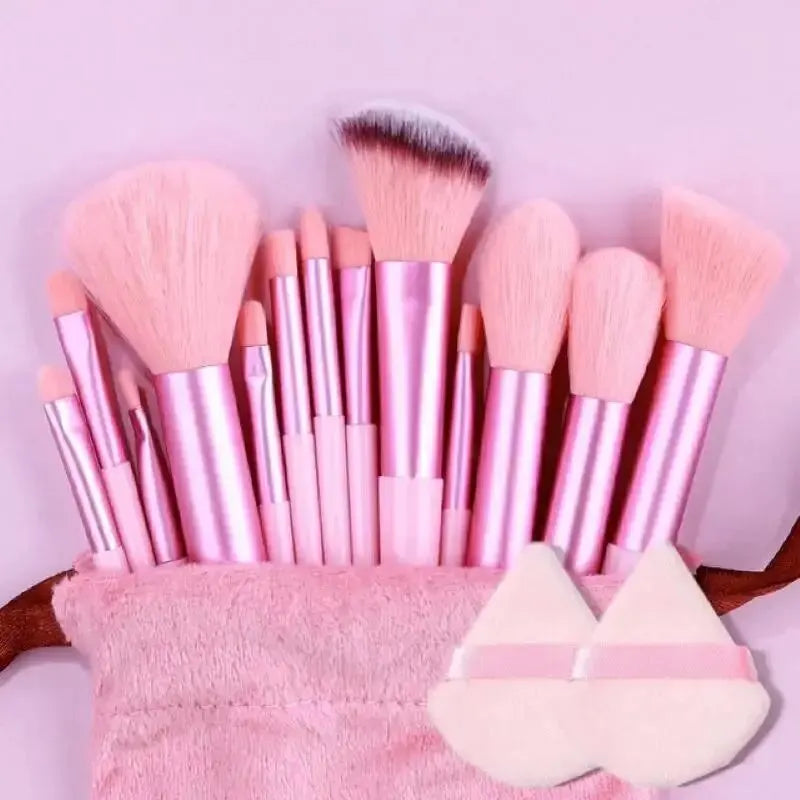 13-Piece Professional Makeup Brush Set Soft Fluffy Kabuki Blending Eyeshadow Foundation Powder Beauty Tools for Cosmetic Application