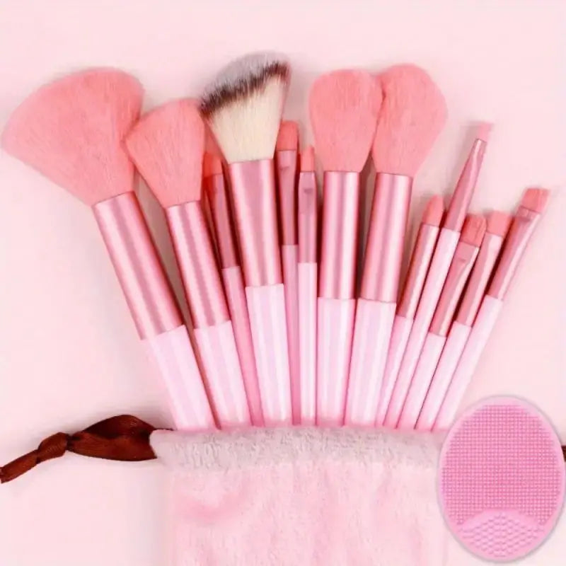 13-Piece Professional Makeup Brush Set Soft Fluffy Kabuki Blending Eyeshadow Foundation Powder Beauty Tools for Cosmetic Application