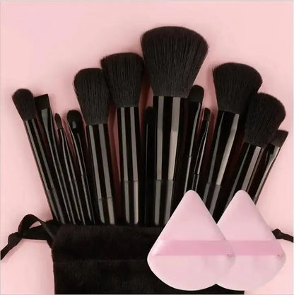 13-Piece Professional Makeup Brush Set Soft Fluffy Kabuki Blending Eyeshadow Foundation Powder Beauty Tools for Cosmetic Application