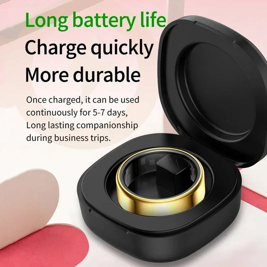 Smart Ring Multifunctional Health Tracker Heart Rate Blood Oxygen Monitor Waterproof Men Women Bluetooth Ring Sleep Fitness